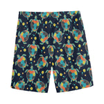 Retro Sea Turtle Pattern Print Men's Sports Shorts