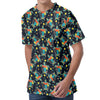 Retro Sea Turtle Pattern Print Men's Velvet T-Shirt