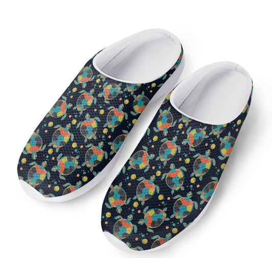 Retro Sea Turtle Pattern Print Mesh Casual Shoes