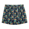 Retro Sea Turtle Pattern Print Mesh Shorts