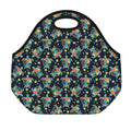 Retro Sea Turtle Pattern Print Neoprene Lunch Bag