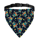 Retro Sea Turtle Pattern Print Over The Collar Dog Bandana