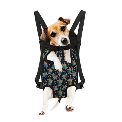 Retro Sea Turtle Pattern Print Pet Carrier Backpack