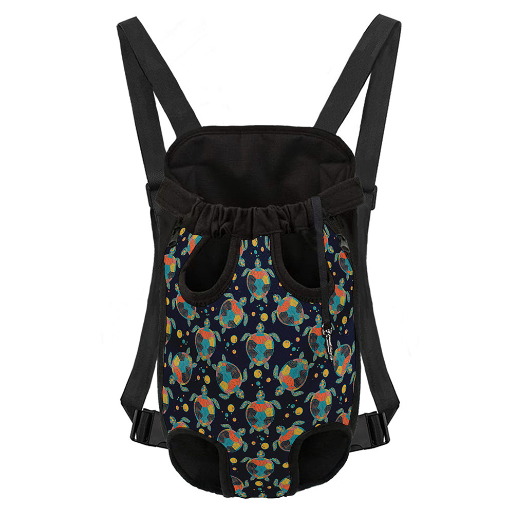 Retro Sea Turtle Pattern Print Pet Carrier Backpack