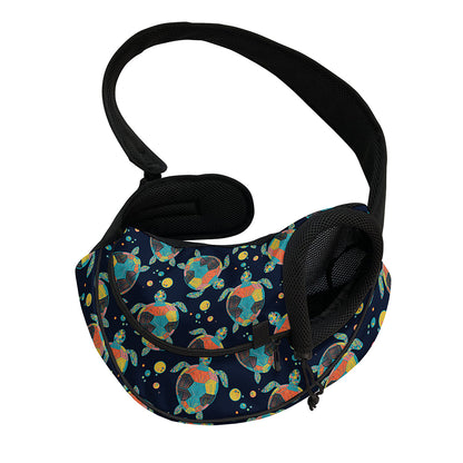 Retro Sea Turtle Pattern Print Pet Sling Carrier
