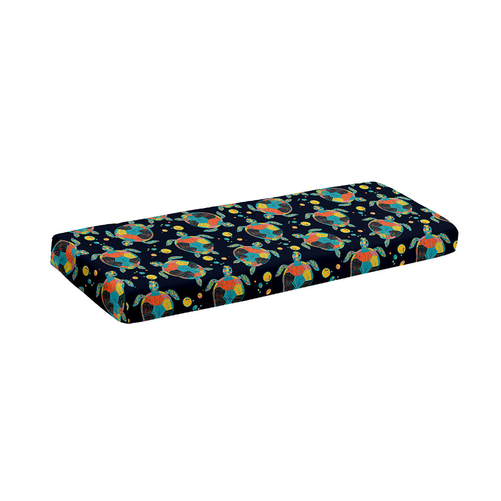 Retro Sea Turtle Pattern Print Piano Keyboard Cover