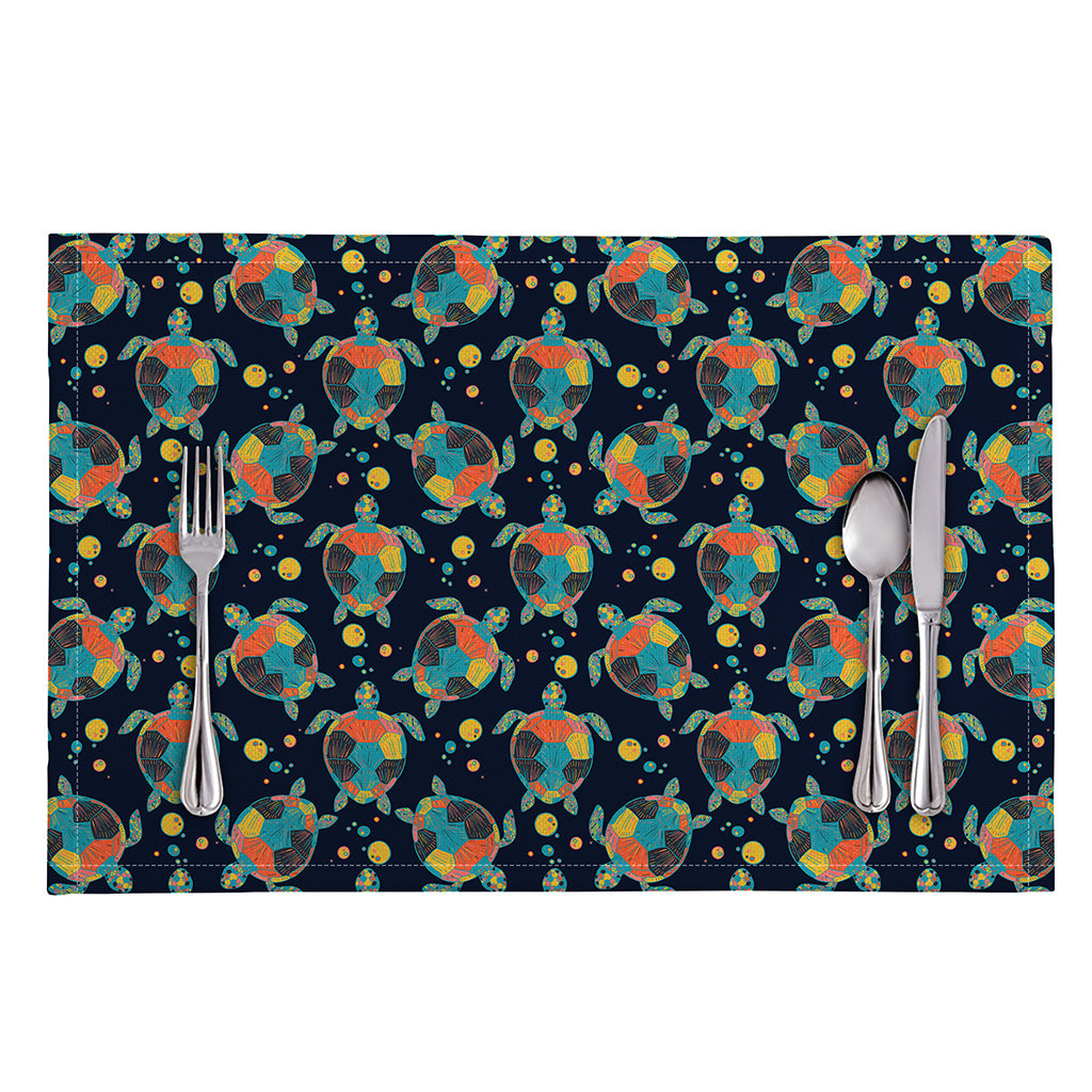 Retro Sea Turtle Pattern Print Placemat