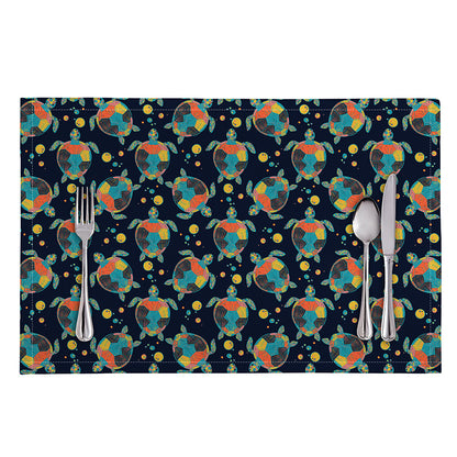 Retro Sea Turtle Pattern Print Placemat