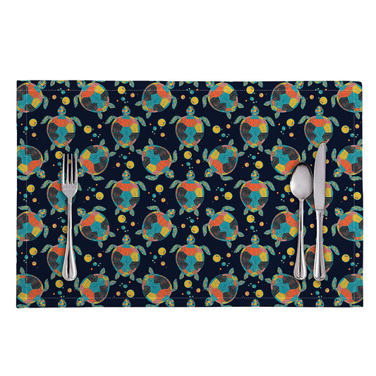 Retro Sea Turtle Pattern Print Placemat