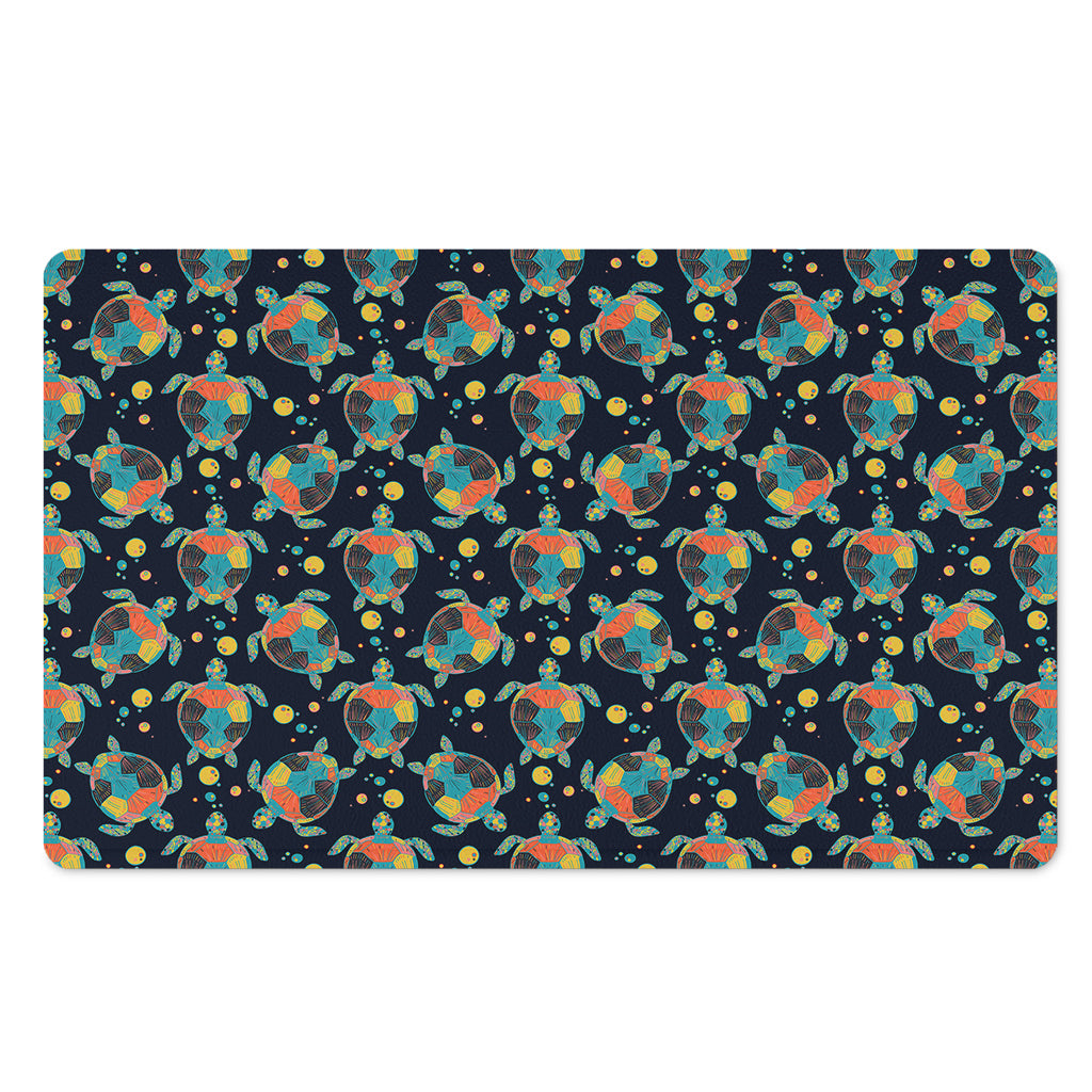 Retro Sea Turtle Pattern Print Polyester Doormat