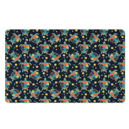Retro Sea Turtle Pattern Print Polyester Doormat