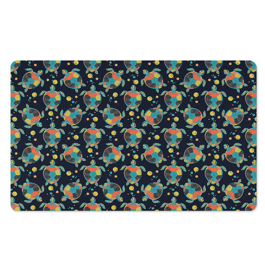 Retro Sea Turtle Pattern Print Polyester Doormat