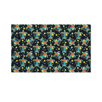 Retro Sea Turtle Pattern Print Polyester Flag