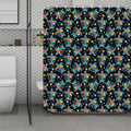 Retro Sea Turtle Pattern Print Polyester Shower Curtain