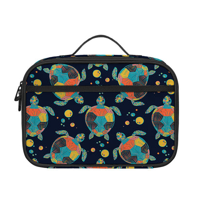 Retro Sea Turtle Pattern Print Portable Lunch Bag