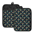 Retro Sea Turtle Pattern Print Pot Holders With Pocket