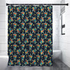 Retro Sea Turtle Pattern Print Premium Shower Curtain