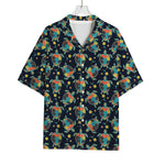 Retro Sea Turtle Pattern Print Rayon Hawaiian Shirt