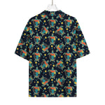 Retro Sea Turtle Pattern Print Rayon Hawaiian Shirt
