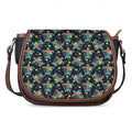 Retro Sea Turtle Pattern Print Saddle Bag