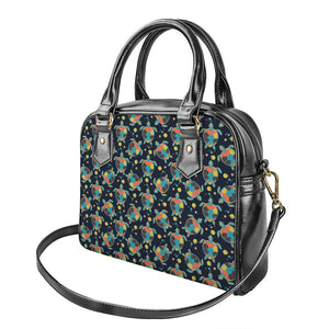 Retro Sea Turtle Pattern Print Shoulder Handbag