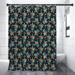 Retro Sea Turtle Pattern Print Shower Curtain