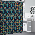 Retro Sea Turtle Pattern Print Shower Curtain