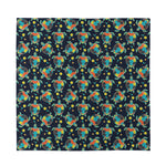 Retro Sea Turtle Pattern Print Silk Bandana