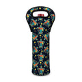 Retro Sea Turtle Pattern Print Single Neoprene Wine Tote