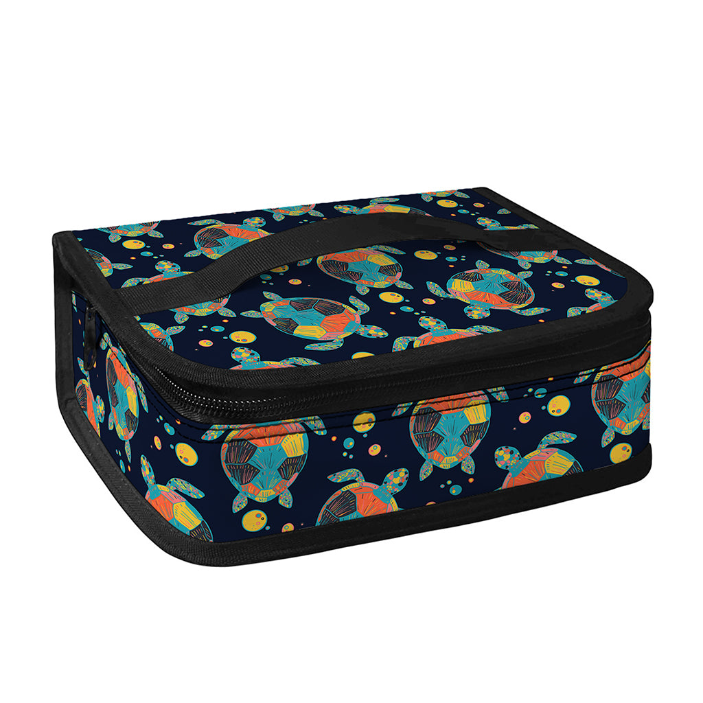 Retro Sea Turtle Pattern Print Small Lunch Bag