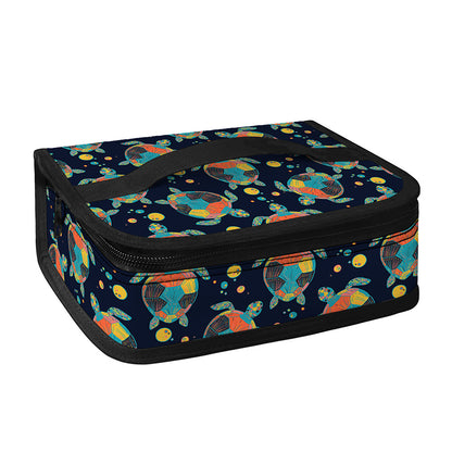 Retro Sea Turtle Pattern Print Small Lunch Bag