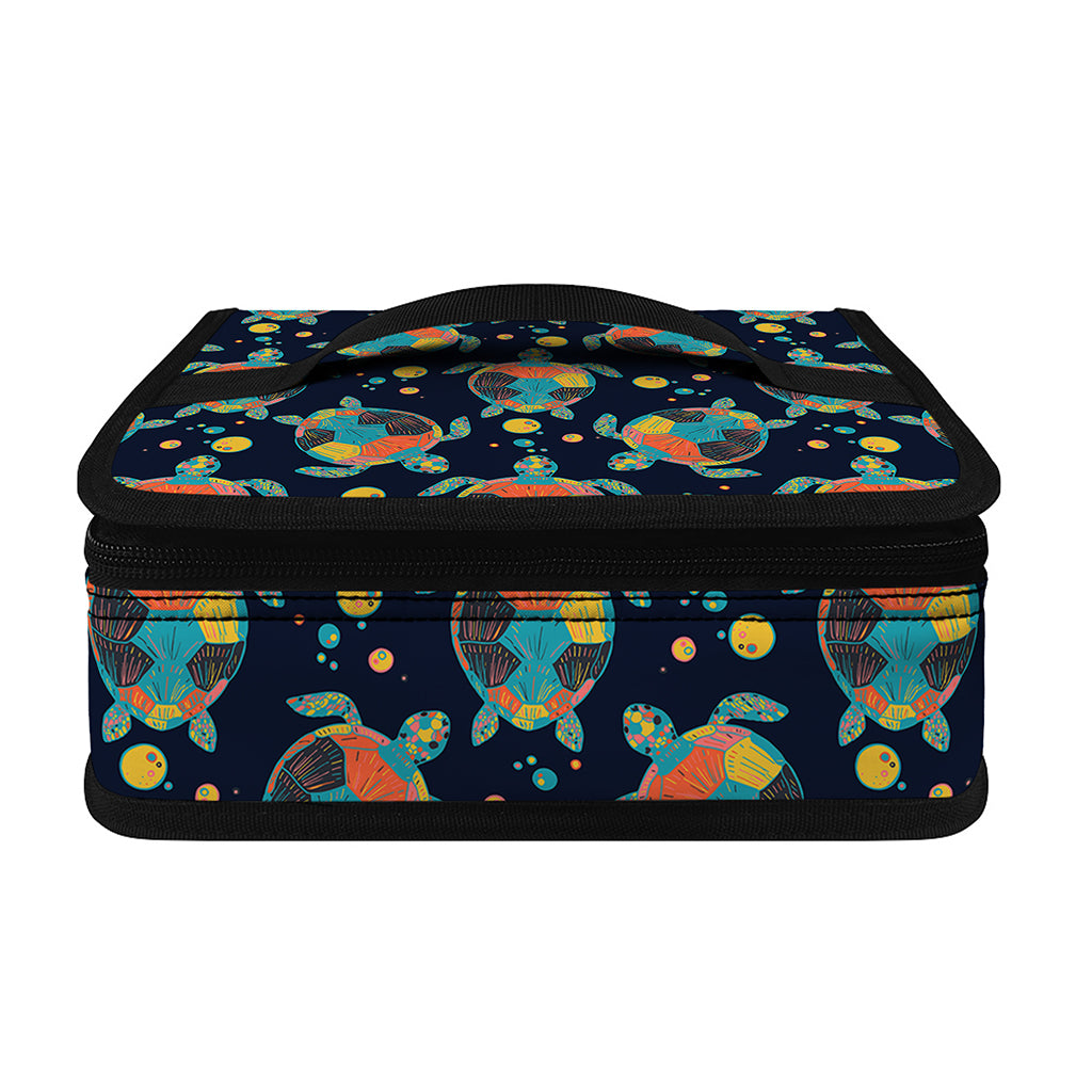 Retro Sea Turtle Pattern Print Small Lunch Bag