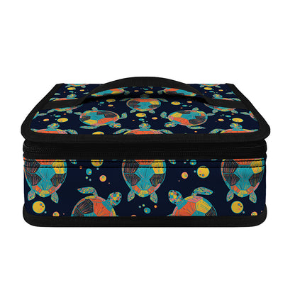 Retro Sea Turtle Pattern Print Small Lunch Bag