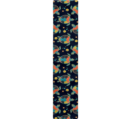 Retro Sea Turtle Pattern Print Table Runner