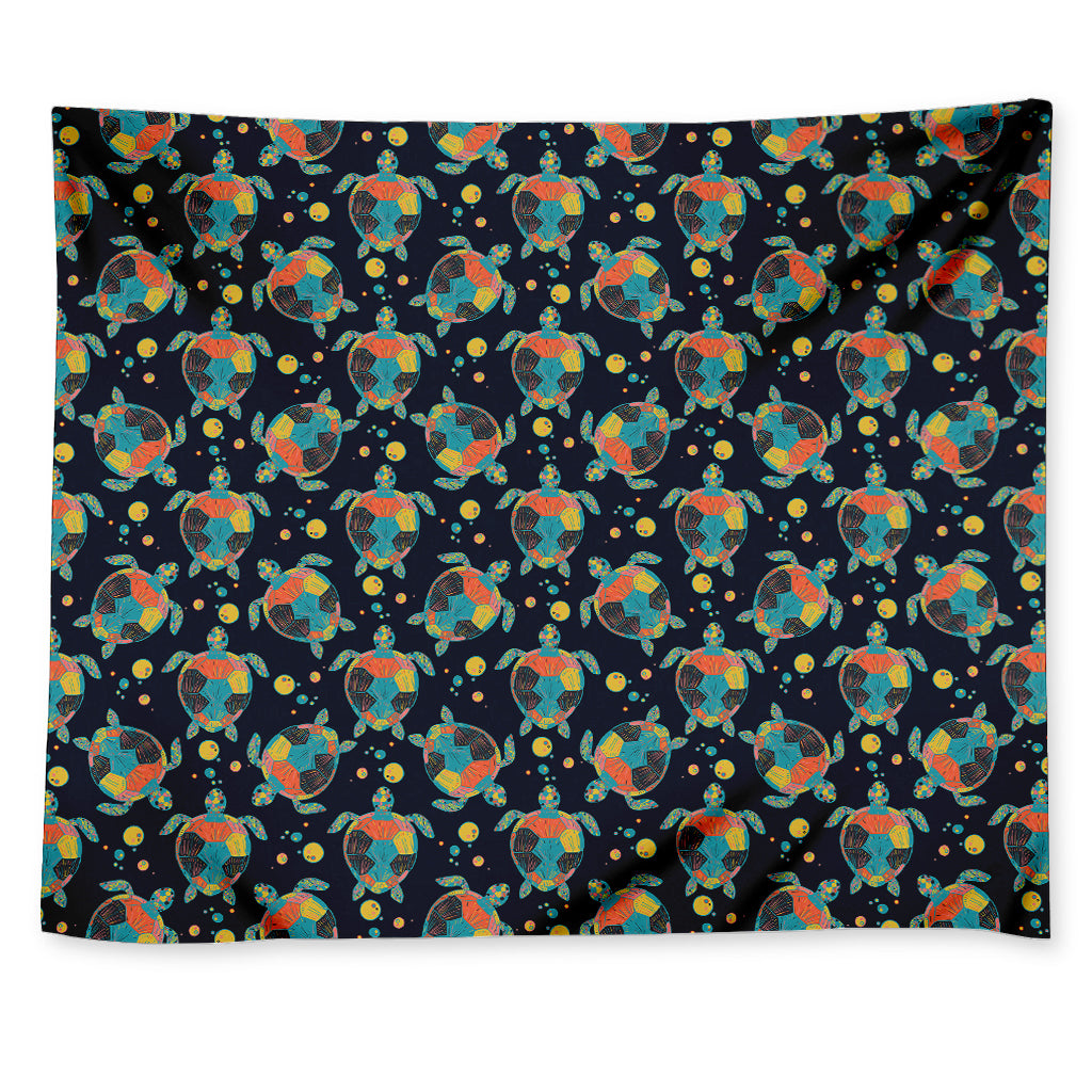 Retro Sea Turtle Pattern Print Tapestry