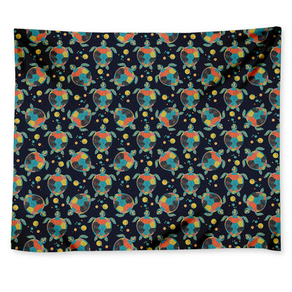 Retro Sea Turtle Pattern Print Tapestry