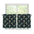 Retro Sea Turtle Pattern Print Tier Curtains
