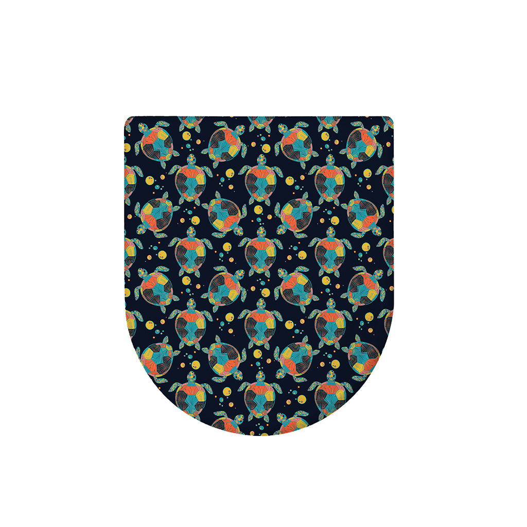 Retro Sea Turtle Pattern Print Toilet Lid Cover