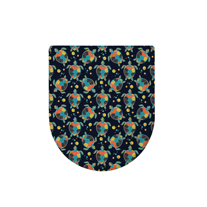 Retro Sea Turtle Pattern Print Toilet Lid Cover