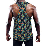 Retro Sea Turtle Pattern Print Training Tank Top