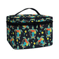 Retro Sea Turtle Pattern Print Travel Makeup Bag