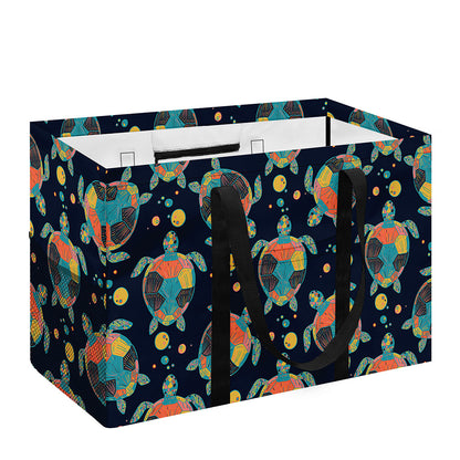 Retro Sea Turtle Pattern Print Utility Tote Bag