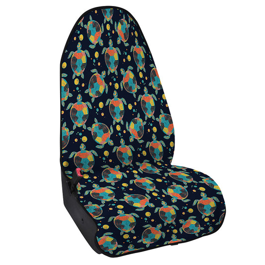 Retro Sea Turtle Pattern Print Waterproof Car Seat Cover