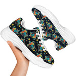 Retro Sea Turtle Pattern Print White Chunky Shoes