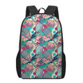 Retro Tennis Pattern Print 17 Inch Backpack