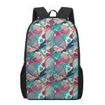 Retro Tennis Pattern Print 17 Inch Backpack