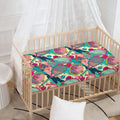 Retro Tennis Pattern Print Baby Crib Sheet