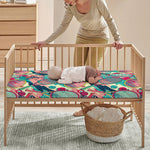 Retro Tennis Pattern Print Baby Crib Sheet