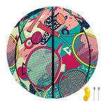 Retro Tennis Pattern Print Basketball