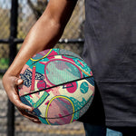 Retro Tennis Pattern Print Basketball